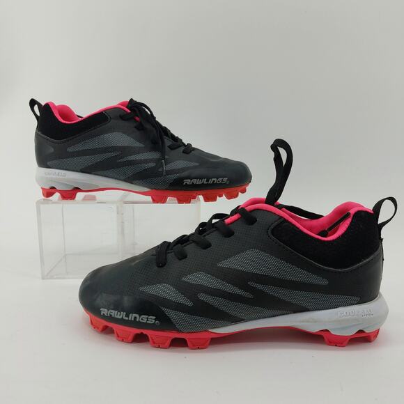 Rawlings Girls Soccer Black Shoes Size 1.5 Baseball Softball Cleats - Picture 8 of 12